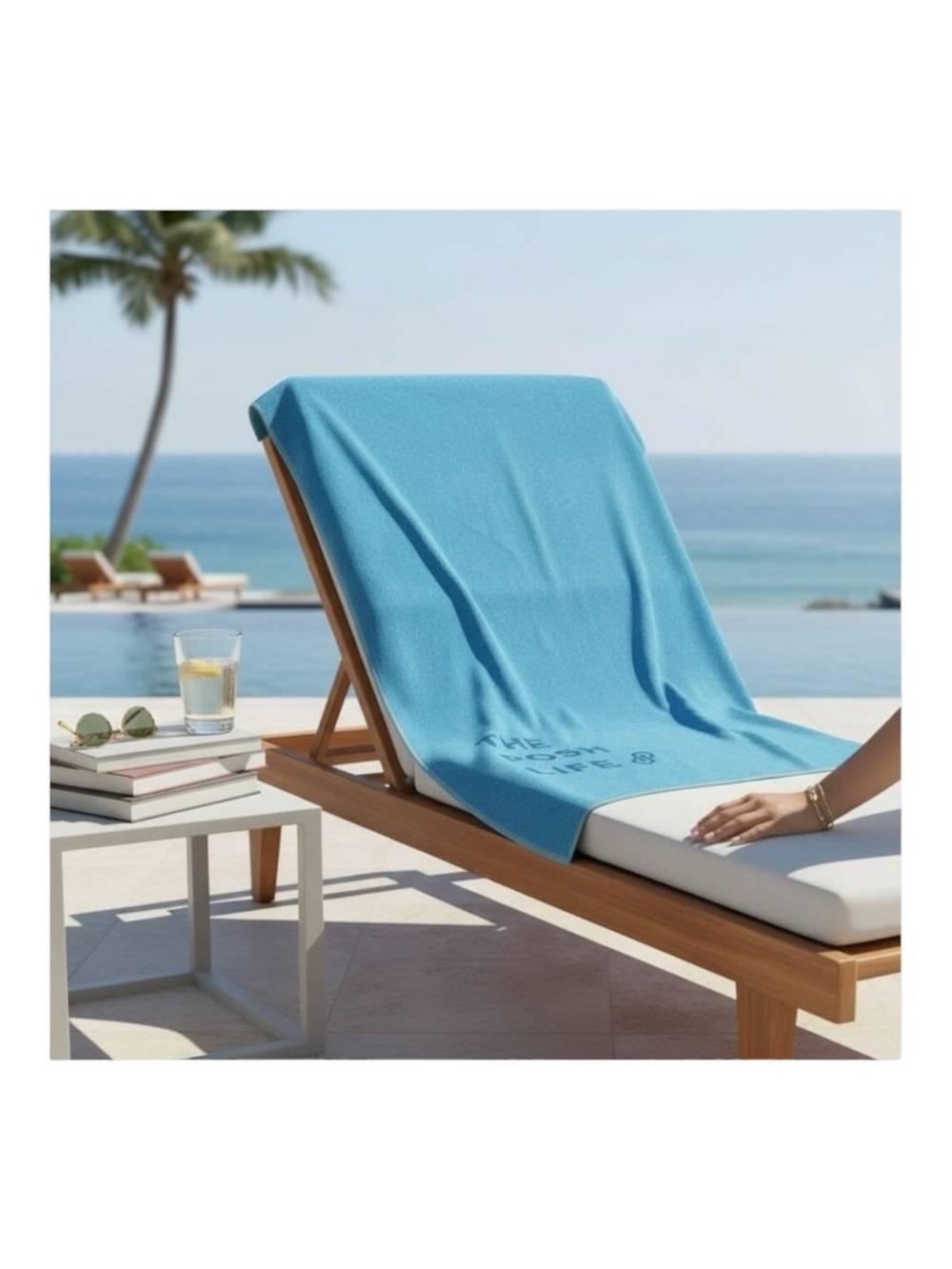 new Poshmark ༄ The Posh Life Plush Velour Logo Beach Towel༄ Baby Blue ༄ 30 x 60